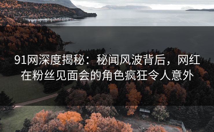 91网深度揭秘：秘闻风波背后，网红在粉丝见面会的角色疯狂令人意外
